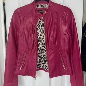 Black Rivet Maroon Leather Jacket